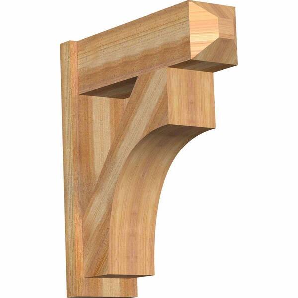 Ekena Millwork 8 in. x 28 in. x 24 in. Westlake Craftsman Rough Sawn Western Red Cedar Outlooker