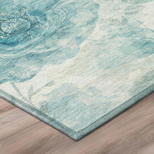 Chantille Machine Washable Indoor/Outdoor Abstract ACN2890 Teal 10 ft. x 14 ft. Area Rug