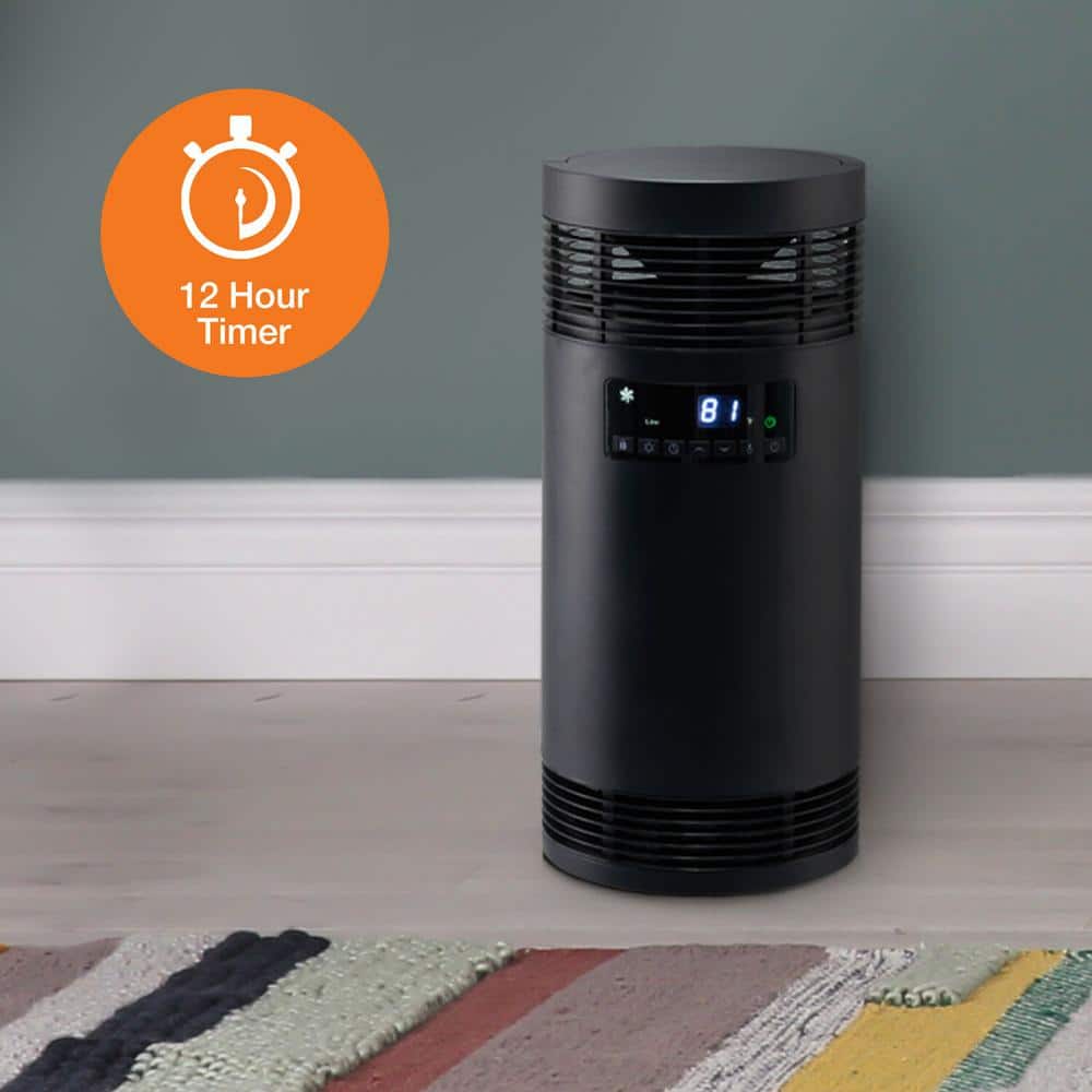 Black Ceramic Electric Tower Heater with Thermostat and Remote Control