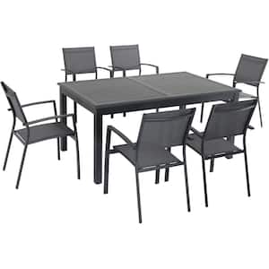 Turner 7-Piece Aluminum Outdoor Dining Set with 6-Sling Dining Chairs and 40 in. x 94 in. Table