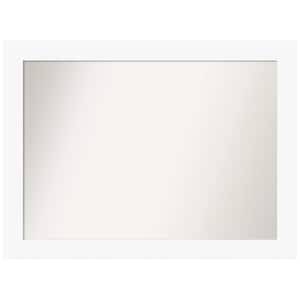 Basic White 43.5 in. x 32.5 in. Non-Beveled Casual Rectangle Wood Framed Wall Mirror in White