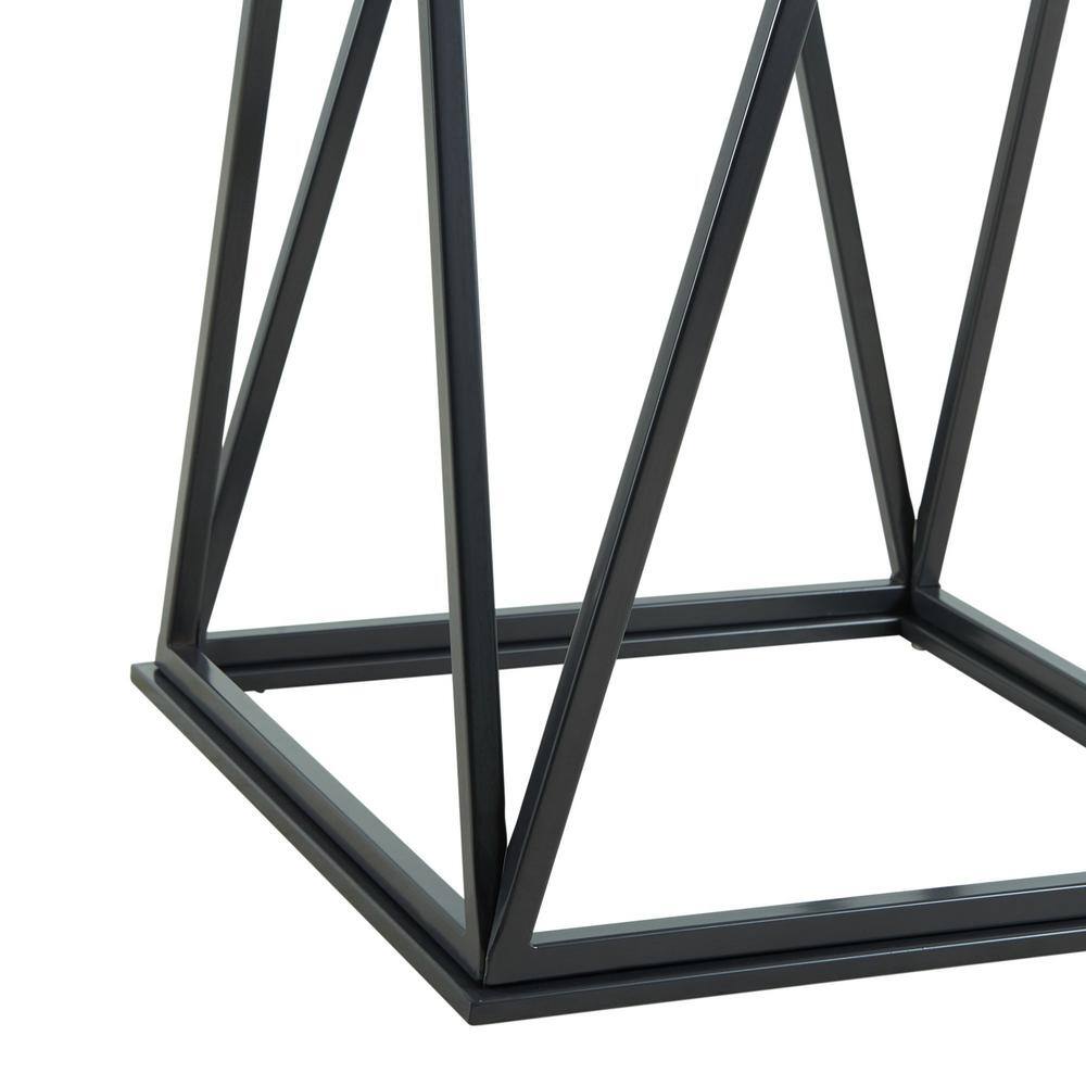 Round White Marble and Iron Counter Height Dining Table