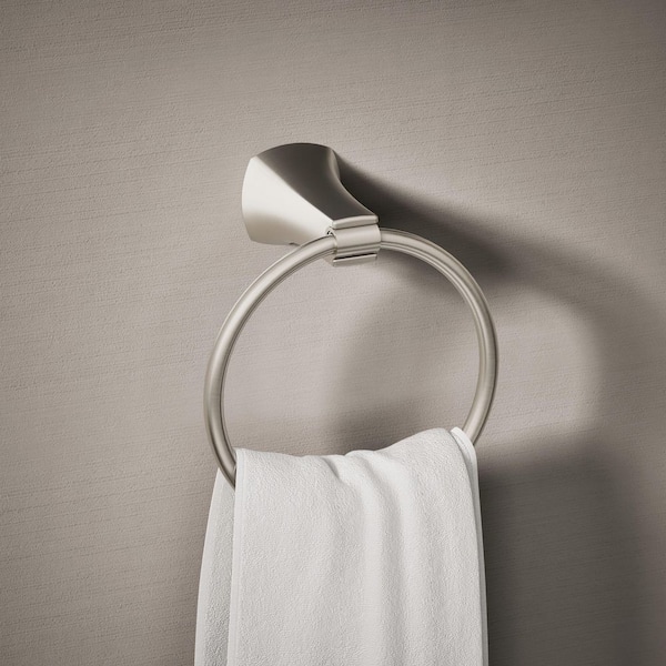 Rubicon Wall-Mount Towel Ring in Vibrant Brushed Nickel
