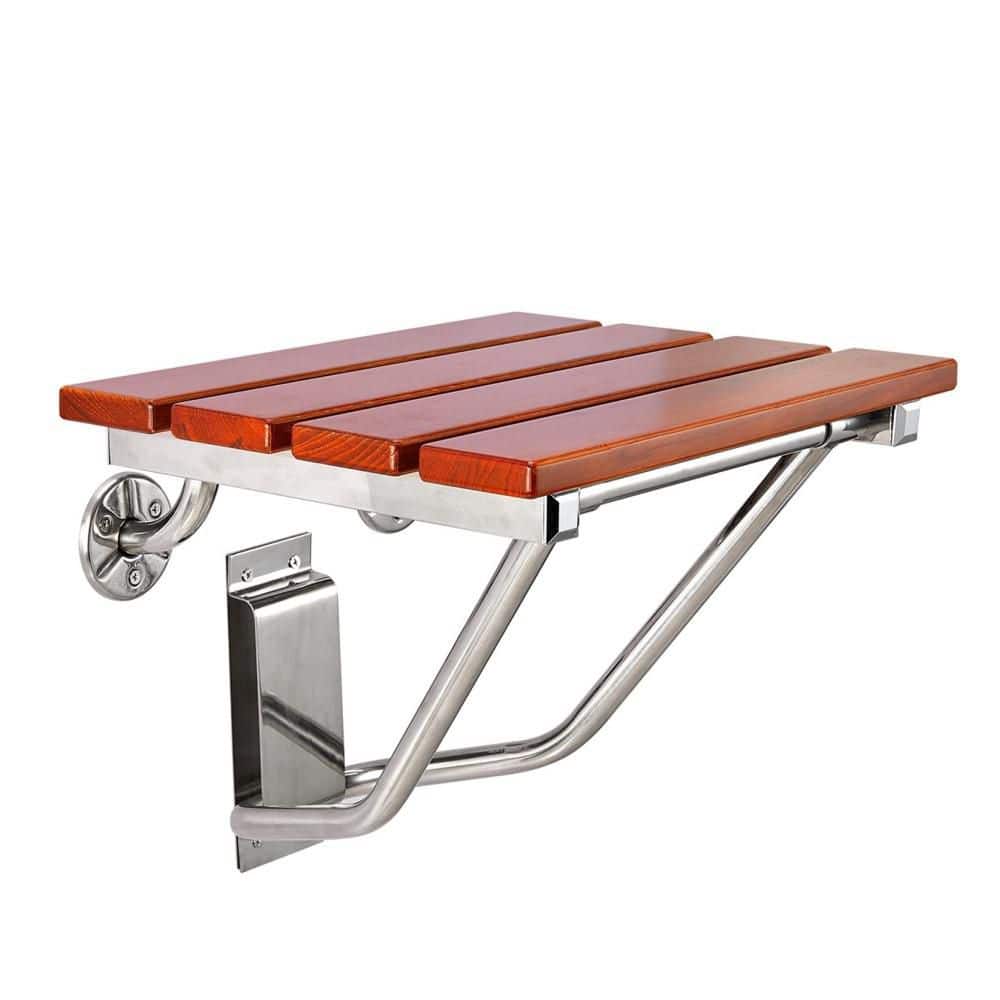 Wood Wall Mounted Folding Shower Seat and Bench in Teak, Shower Chair Foldable, Shower Stool Collapsible for Shower price history on PriceWatchPro