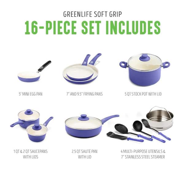 Soft Grip Pro 16-Piece Cookware Set