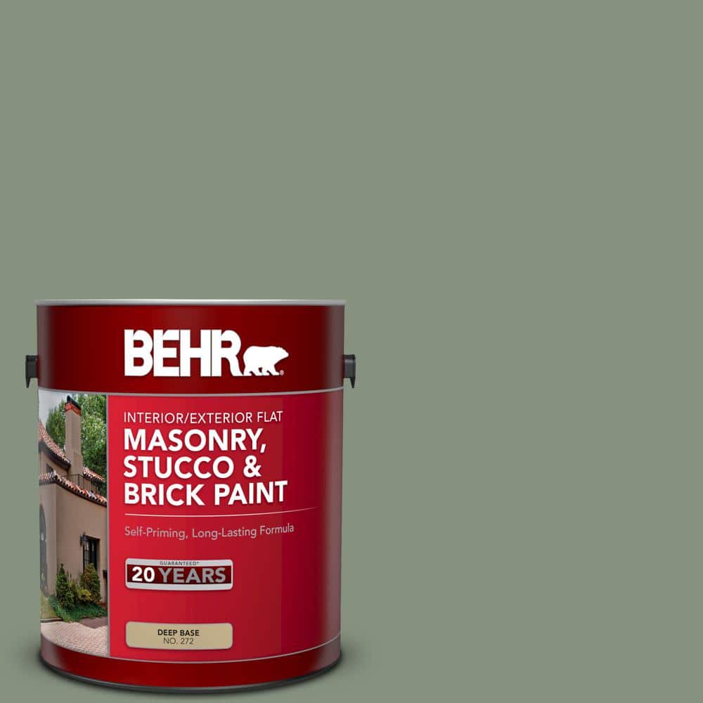 1 gal. #N390-5 Eucalyptus Wreath Flat Interior/Exterior Masonry, Stucco and