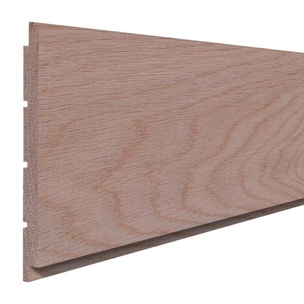 0.4375 in. T x 5 in. W x 7.66 ft. L Unfinished Red Oak Wood Shiplap