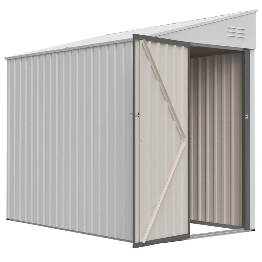 7 ft. W x 4 ft. D White Lean-To Metal Shed with Double Lockable Doors and Air Vents (30.3 sq. ft. ) price history on PriceWatchPro