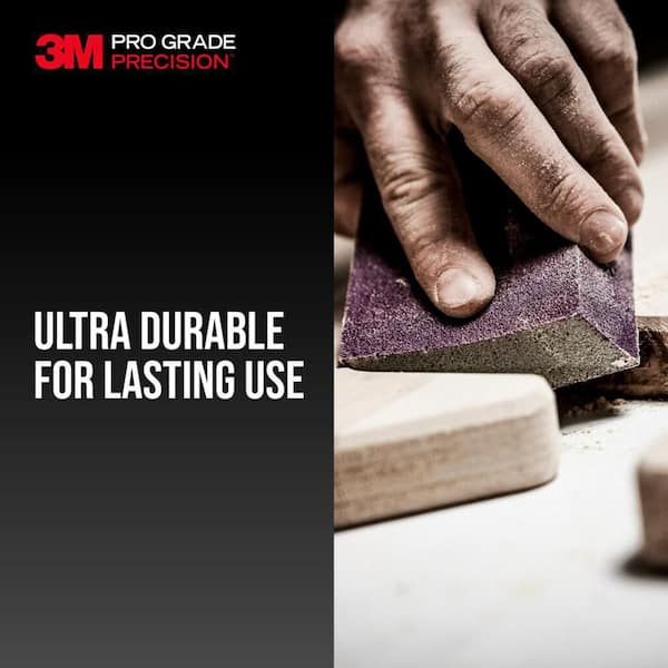 3M Pro Grade Precision 4-1/2 in. x 2-1/2 in. x 1 in. 220-Grit X-Fine Dust  Channeling Sanding Sponge 2504PGP-220-UF - The Home Depot