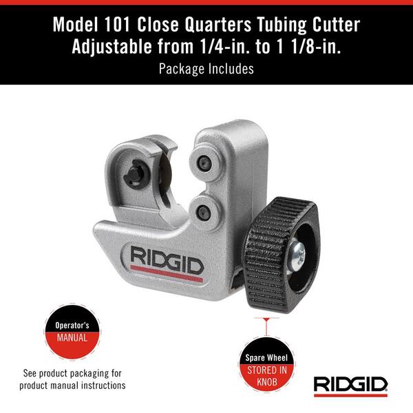 2 x RIDGID 1/4 in to 1-1/8 Close Quarters Tubing Cutter 40617 PVC Plumbing Pipe 