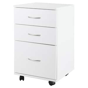 Office White File Cabinet 3 Drawer Chest with Rolling Casters