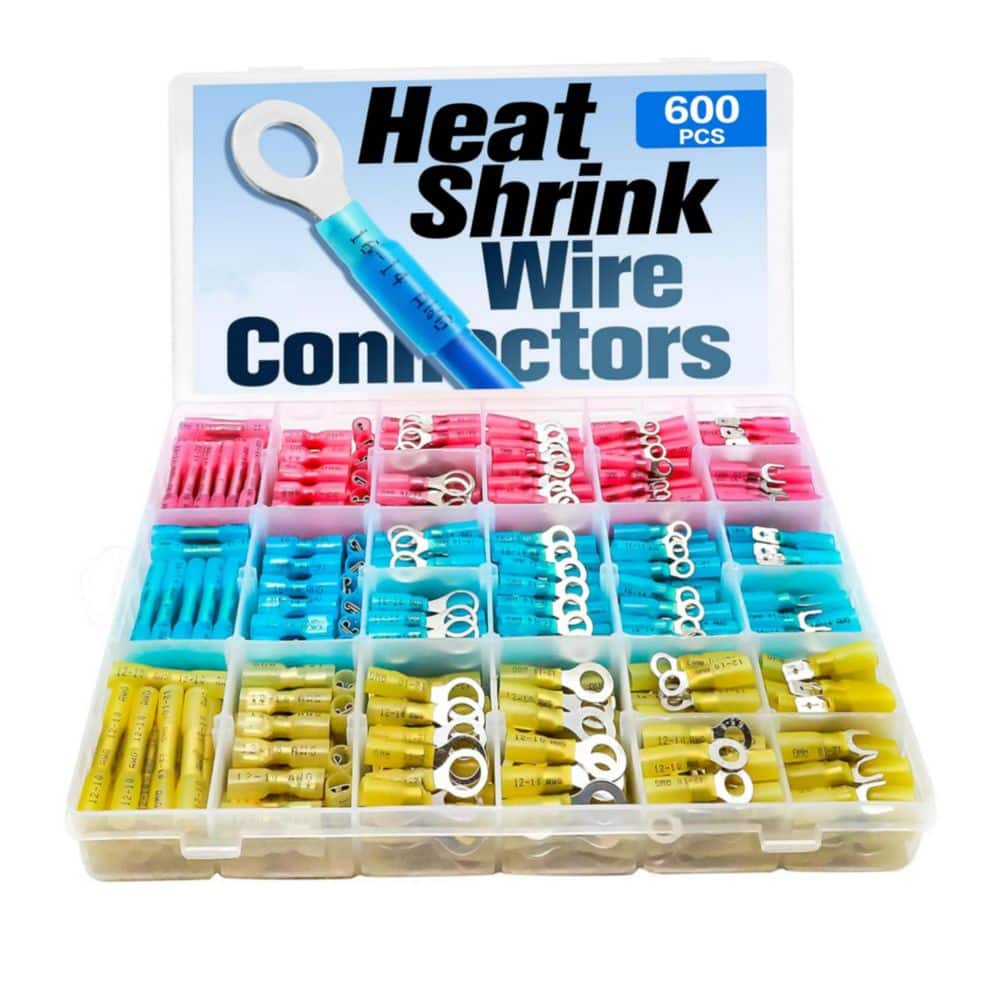 600Pcs Heat Shrink Wire Connectors Kit-Waterproof Crimp Terminals Assortment, Ring Fork Spade for Electrical Wiring price history on PriceWatchPro