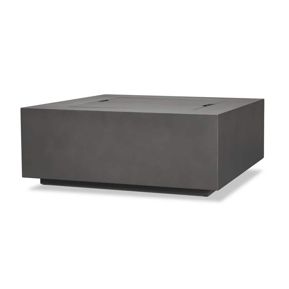 Weathered Slate 40" Square Gas Fire Pit Table