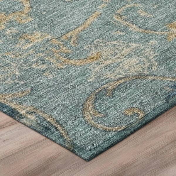 Chantille Machine Washable Indoor/Outdoor Abstract ACN3012 Denim 9 ft. x 12 ft. Area Rug