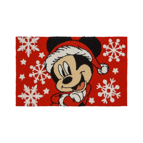 Disney Mickey Mouse Santa Red 2 ft. x 3 ft. Indoor Polyester Area Rug