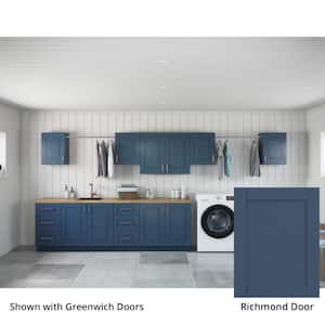 Richmond Valencia Blue Plywood Shaker Stock Ready to Assemble Kitchen-Laundry Cabinet Kit 24 in. x 84 in. x 178 in.