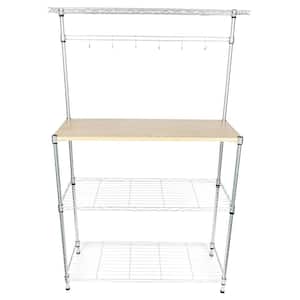MDF Silver Baker's Rack with Hooks