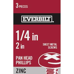 #14 x 2 in. Phillips Pan Head Zinc Plated Sheet Metal Screw (3-Pack)