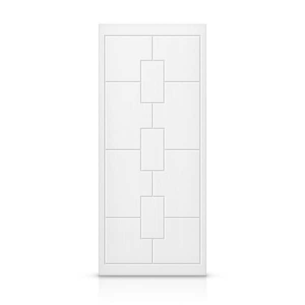 CALHOME 24 in. x 80 in. Hollow Core White Painted Composite MDF Interior Door Slab