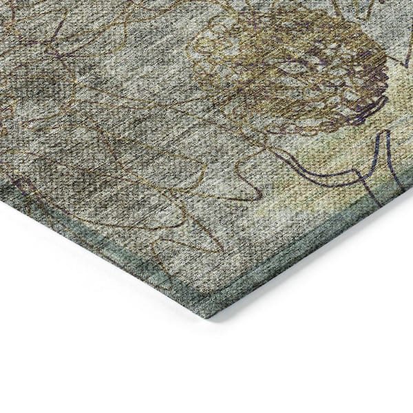 Chantille Machine Washable Indoor/Outdoor Abstract ACN2235 Pewter 3 ft. x 5 ft. Area Rug