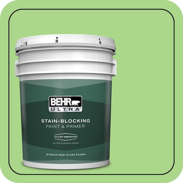 BEHR ULTRA 5 gal. #430B-4 Peas in a Pod Extra Durable Semi-Gloss Enamel Interior Paint & Primer