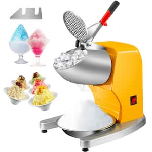 150 oz. Capacity Electric Ice Shaver Crusher 1450 RPM Snow Cone Machine 210 LB/H Yellow Shaved Ice Machine, 300 W