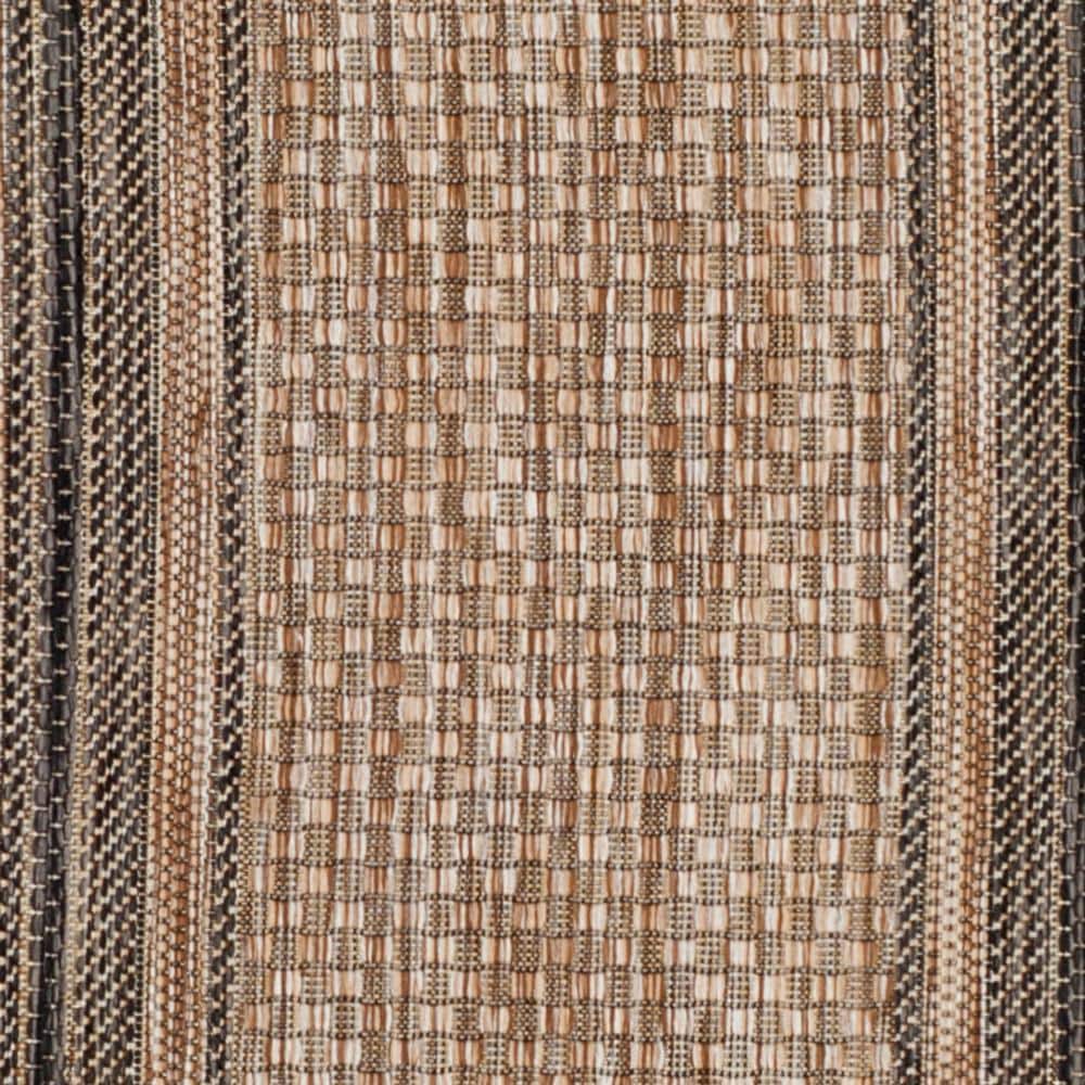 Easy-Care Reversible Flat Woven Brown Synthetic Runner 2'3" x 14'