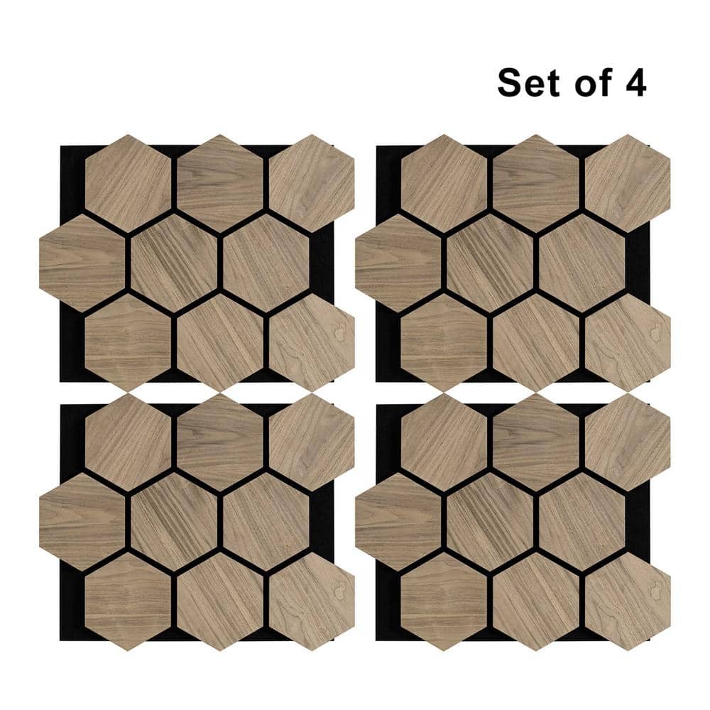 Walnut 0.7 in. x 1.99 ft. x 2.42 ft. Natural Wood Veneer MDF Acoustic Wall 