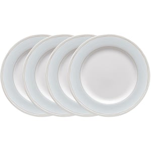 Linen Road 6.5 in. (White) Porcelain Bread and Butter Plates, (Set of 4)