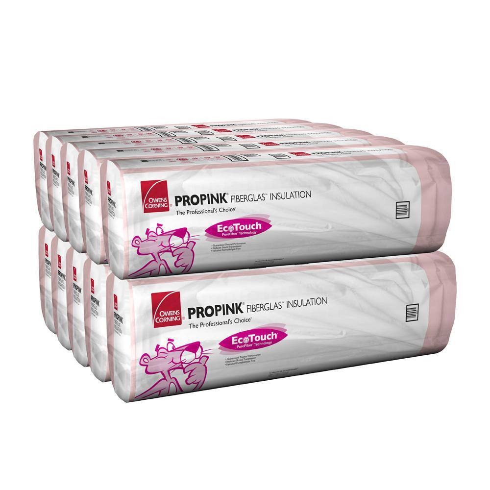 Owens Corning R 13 Pink Kraft Faced Insulation Fiberglass Insulation Batt 16 In X 96 In 10 Bags C86 The Home Depot