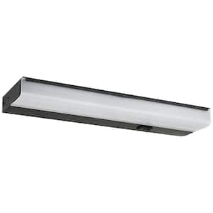 Hardwired 12 in. LED Black Dimmable 90 CRI Under Cabinet Light Fixture in Warm White 3000K