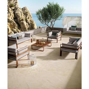 Living Style Cream 18 in. x 36 in. Matte Porcelain Paver Tile (2 Pieces/9 sq. ft./Case)