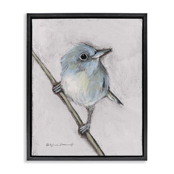 Wildlife Perched Bird Painting by Stephanie Workman Marrott Black Floater Frame Graphic Art Print Animal 21 in. x 17 in.