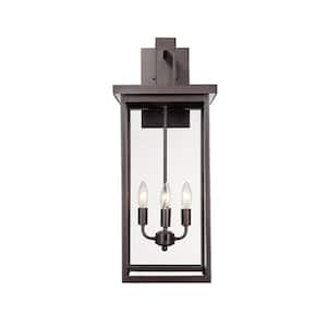 Barkeley 4 Light 11 in. Powder Coated Bronze Outdoor with Clear Glass