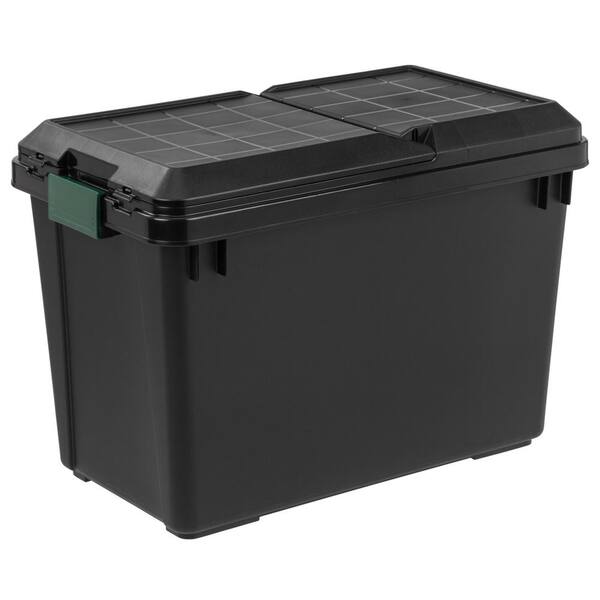 IRIS 102 Qt. Remington Store-It-All Storage Bin in Black