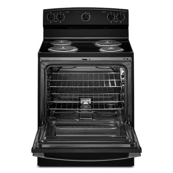 30 in. 4 Elements Freestanding Electric Range in Black with Extra-Large Oven Window