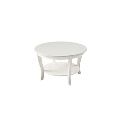 American Heritage 18 in. H White Round Coffee Table