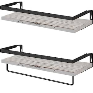 16.53 in. W x 5.83 in. D Grey Wood Composite Decorative Wall Shelf Set of 2