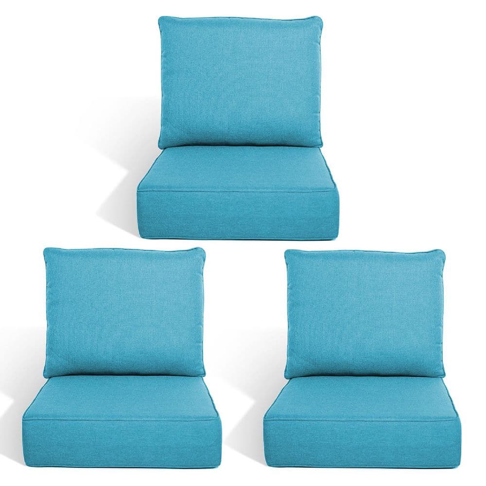 Duraolex 22 in. W x 24 in. D x 6 in. Thick 6-Piece Deep Seating Outdoor Lounge Chair Olefin Cushion, Turquoies price history on PriceWatchPro