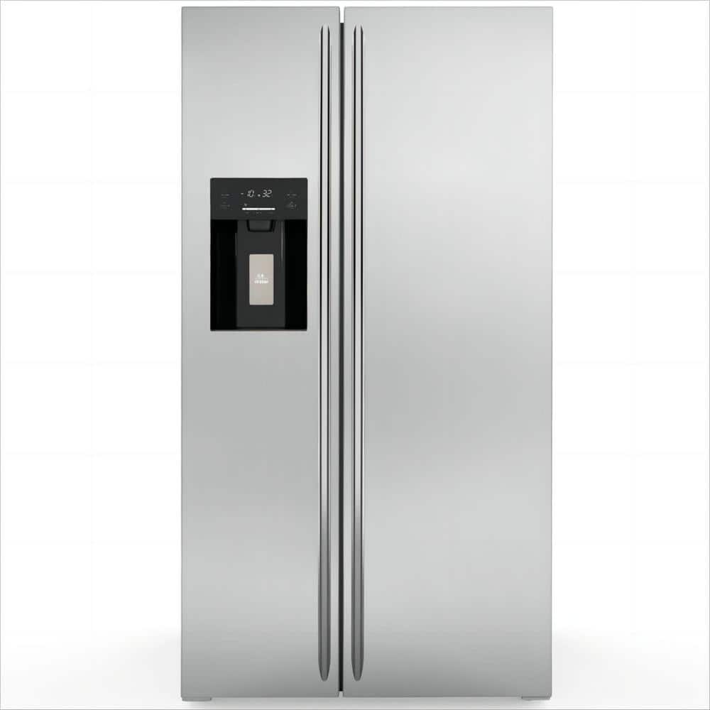 35.87 in. 20.01 cu. ft. Side-by-Side Refrigerator with Freezer and Ice Maker Included in Silver