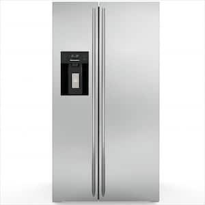 35.87 in. 20.01 cu. ft. Side-by-Side Refrigerator with Freezer and Ice Maker Included in Silver
