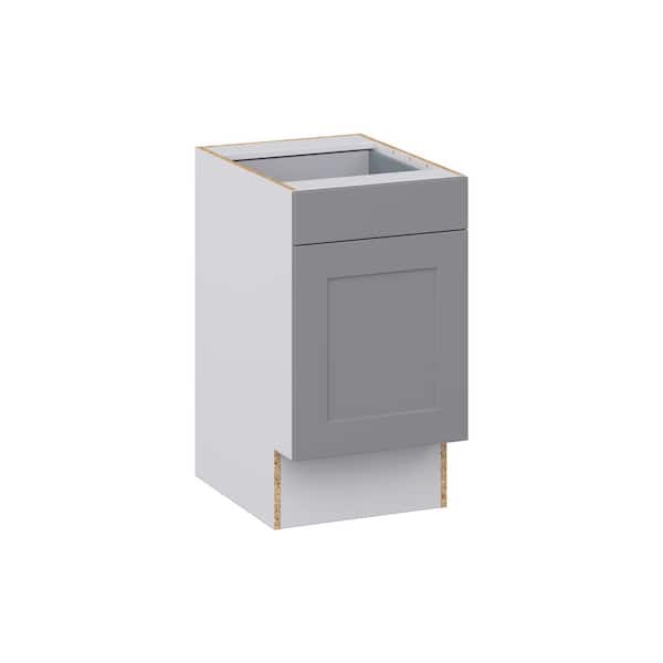 J COLLECTION Roseland 18 in W x 24 in D x 32.5 in. H Assembled Shaker Accessible ADA Base Kitchen Cabinet in Slate Gray with Drawer