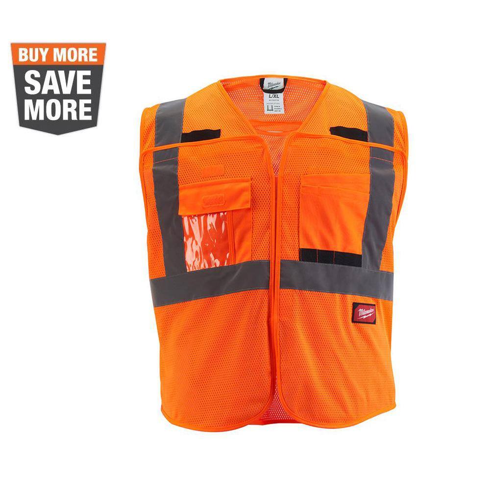 Milwaukee 2XLarge/3XLarge Orange Class2 Breakaway Polyester Mesh