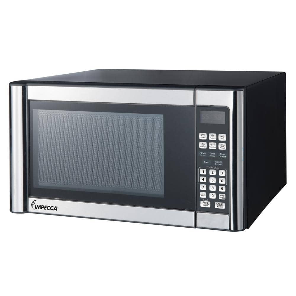 Impecca 17.56 in. W, 0.7 cu.ft. 700-Watt Countertop Microwave with Child Lock in Stainless Steel, Silver