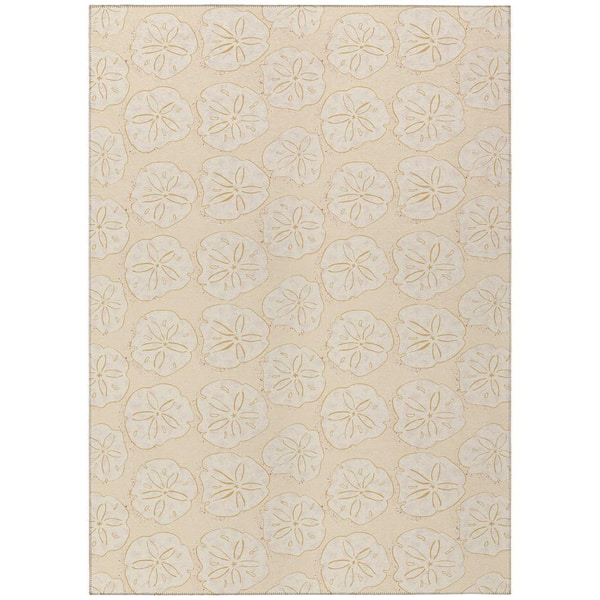 Surfside Ivory 10 ft. x 14 ft. Geometric Indoor/Outdoor Area Rug