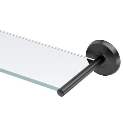 Designer II 22.5 in. W Glass Shelf in Matte Black