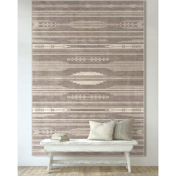 Beige 7 ft. 7 in. x 9 ft. 10 in. Apollo Bismarck Tribal Moroccan Area Rug
