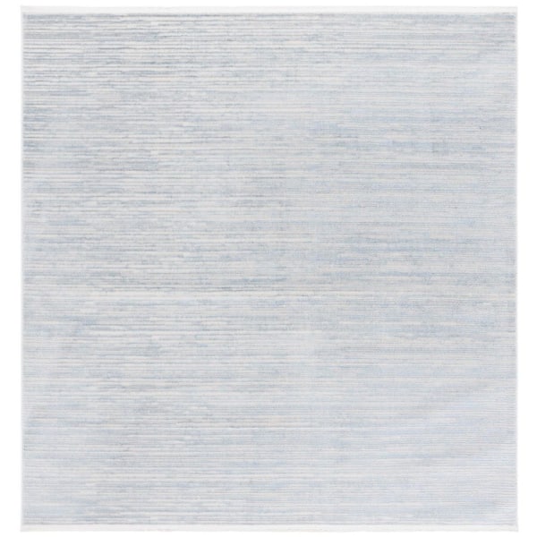 Mila Light Blue/Gray 7 ft. x 7 ft. Abstract Distressed Square Area Rug
