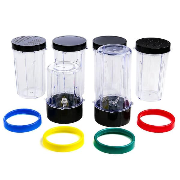 OVENTE 12 oz. Single Speed Clear Countertop Blender with Food Processor Attachment