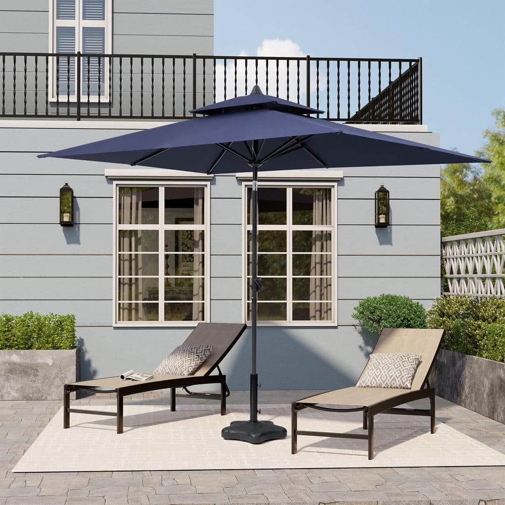 Crestlive Products 10 Ft. X 6.5 Ft. Metal Market Tilt Double Top Patio 